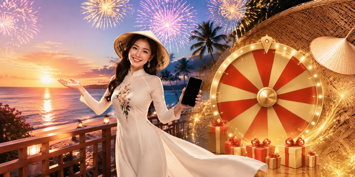 Bàn roulette tại Phú Quốc kết hợp với hình ảnh nón lá truyền thống đặc trưng Việt Nam